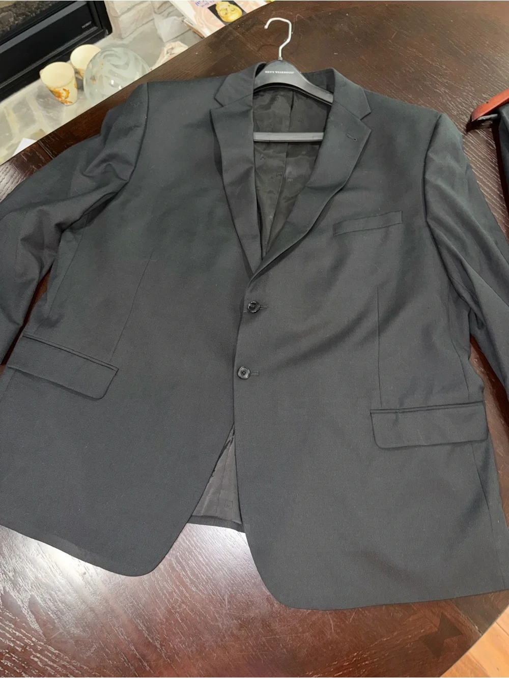 Michael Strahan Custom 2-Piece Suit Set | Black Wool Blend | 52R / 51R |